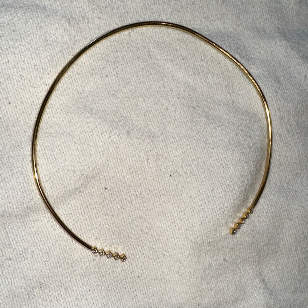 Adjustable Choker Necklace with Crystals